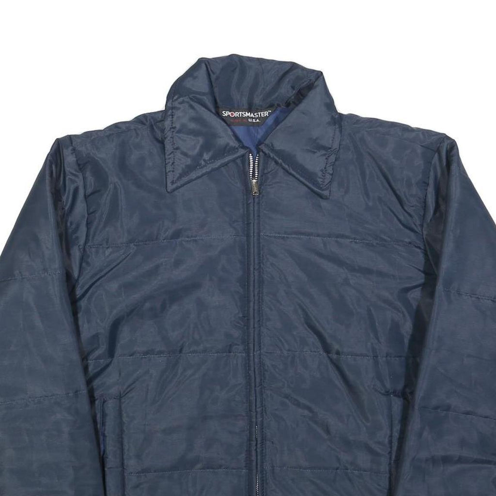 SPORTSMASTER Mens Navy Blue Jacket L Polyester Blend Plain Zip Long Sleeve