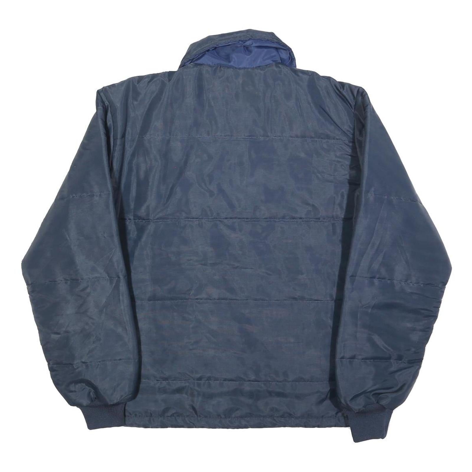 SPORTSMASTER Mens Navy Blue Jacket L Polyester Blend Plain Zip Long Sleeve
