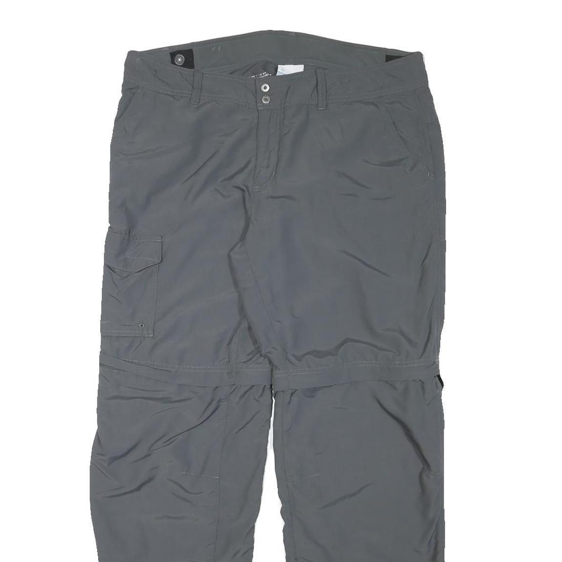 COLUMBIA Mens Polyester Blend Grey Relaxed Straight Trousers W36 L30 Outdoor Zip