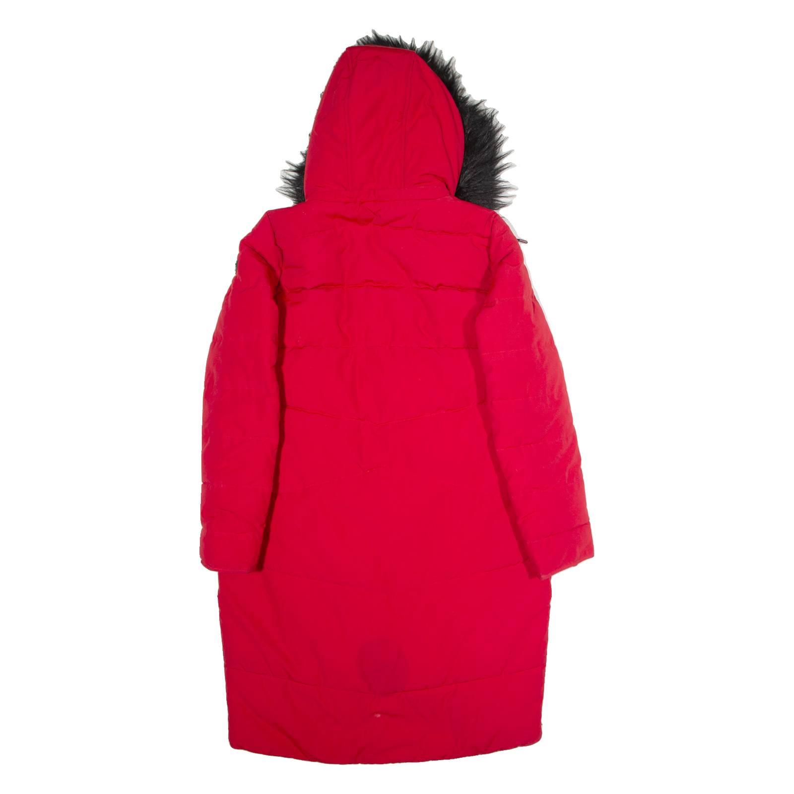 DKNY Womens Puffer Coat Red Hooded S