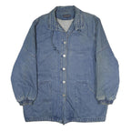 LAFEI-NIER Womens Blue Denim Button Jacket L Cotton Relaxed Fit Casual Outerwear