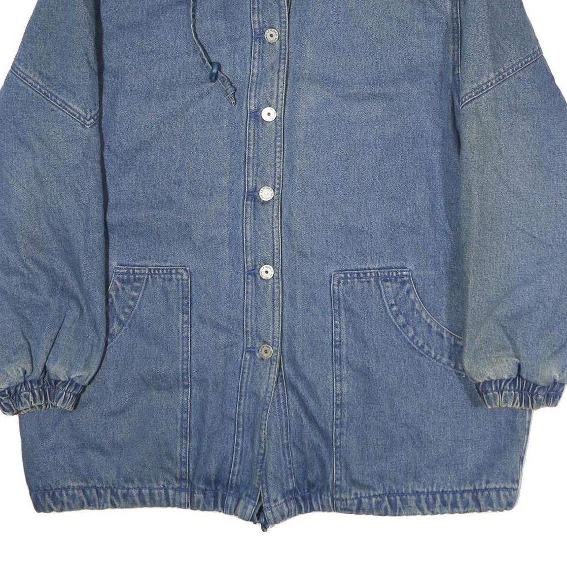 LAFEI-NIER Womens Blue Denim Button Jacket L Cotton Relaxed Fit Casual Outerwear