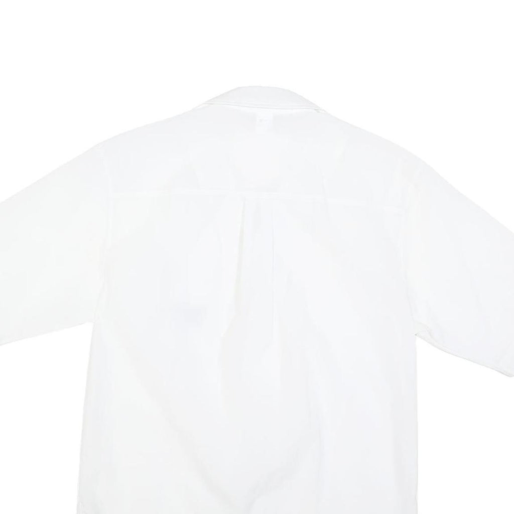 REEBOK Mens White Shirt S Polyester Blend Casual Short Sleeve Button Down