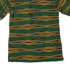 Mens Green & Yellow Patterned Cotton Blend Shirt M Short Sleeve Button Collar