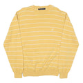 NAUTICA Womens Yellow & White Patterned Cotton Blend Crew Neck Jumper L Striped
