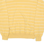 NAUTICA Womens Yellow & White Patterned Cotton Blend Crew Neck Jumper L Striped