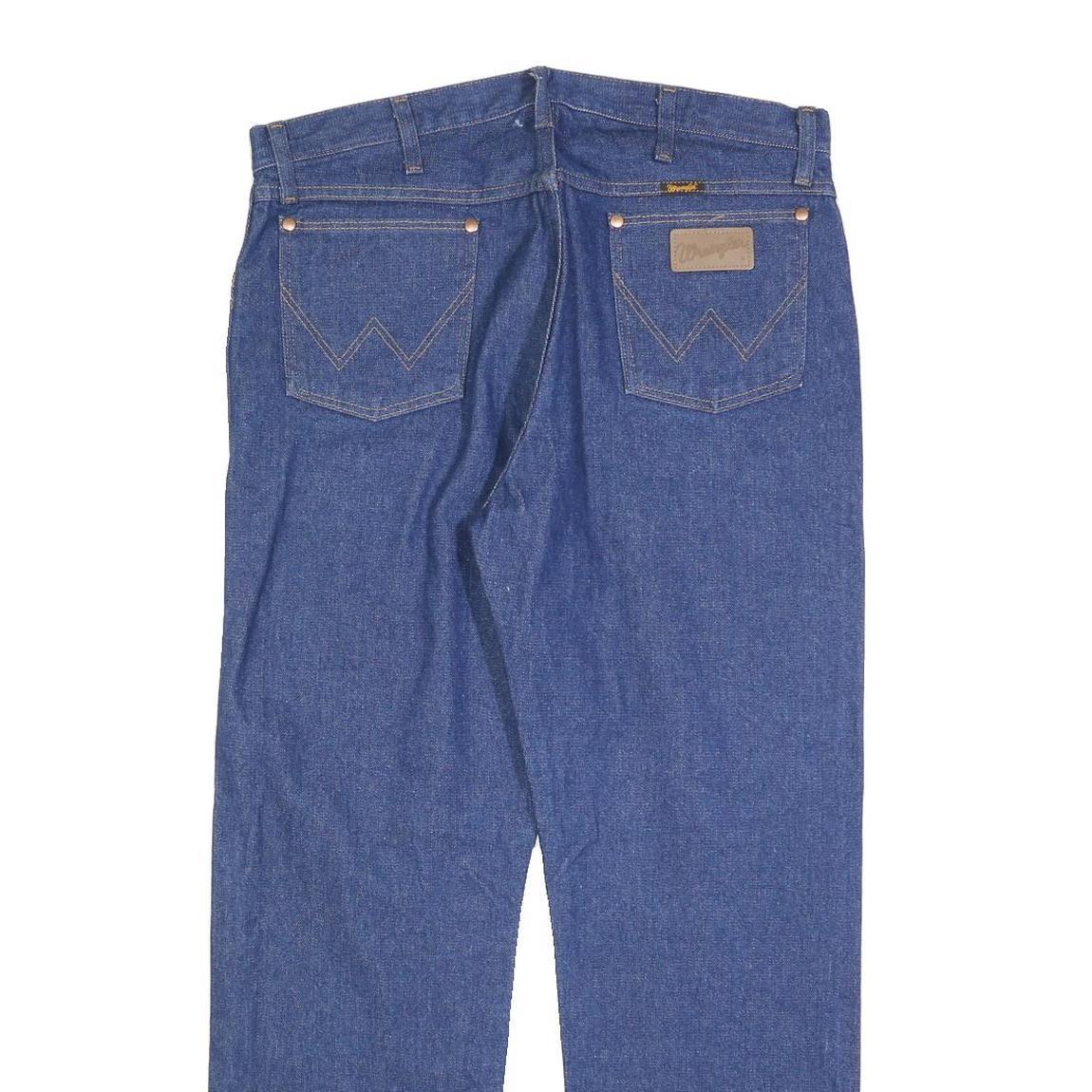 WRANGLER Mens Regular Fit Straight Leg Denim Blue Cotton Blend Jeans W36 L30 Zip