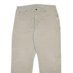 DICKIES Mens Cotton Beige Regular Straight Trousers W36 L32 Workwear Durable