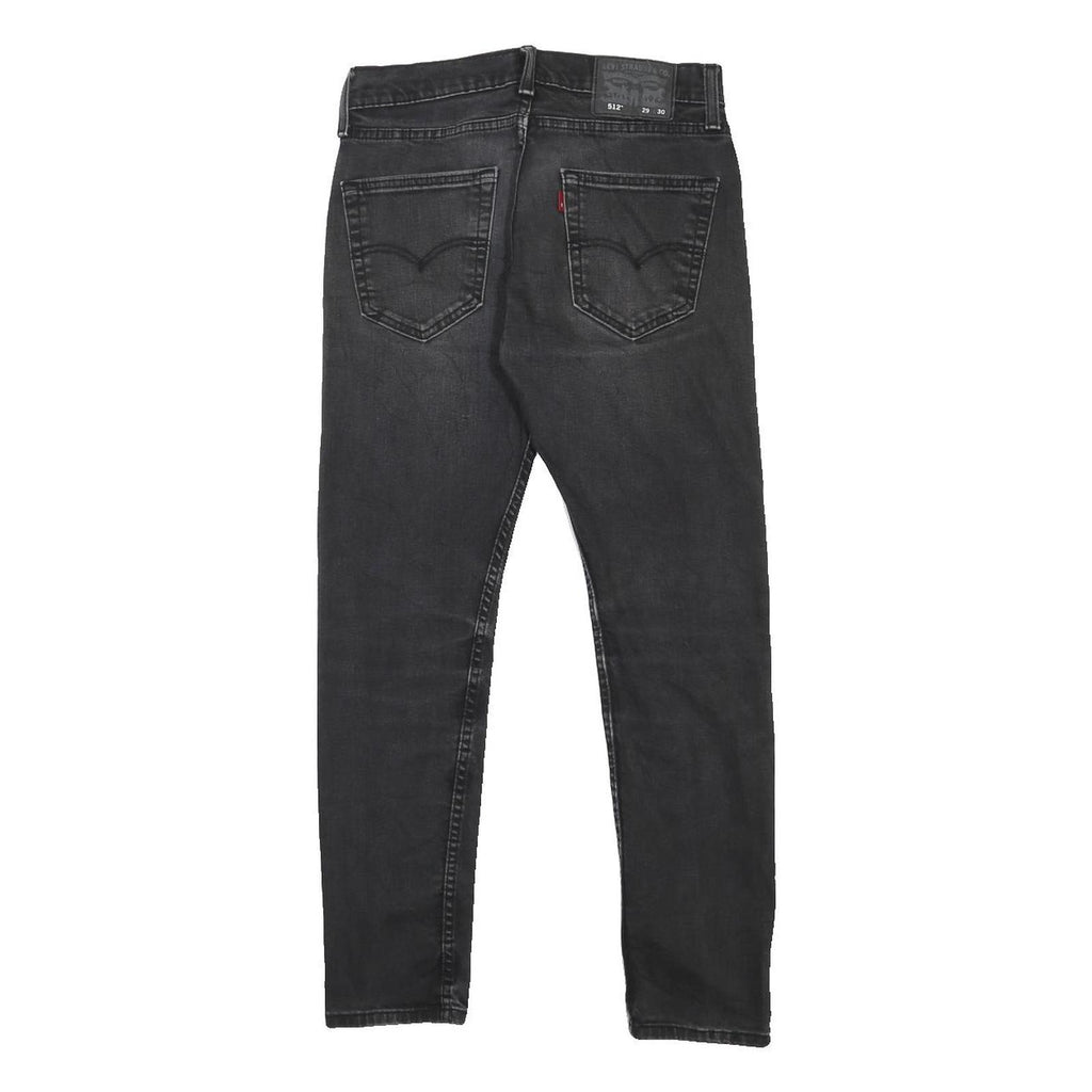 LEVI'S 512 Tapered Mens Jeans Black Slim Tapered Denim Good Condition W29 L27