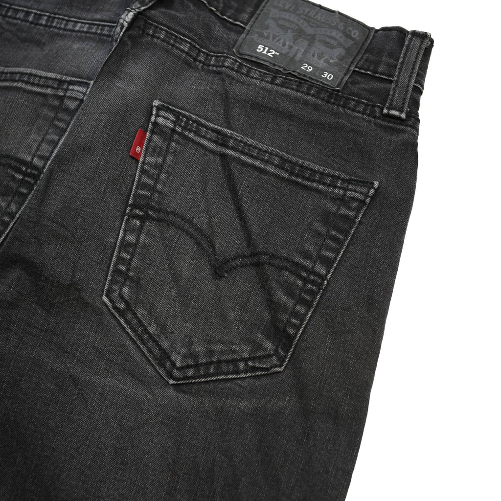 LEVI'S 512 Tapered Mens Jeans Black Slim Tapered Denim Good Condition W29 L27