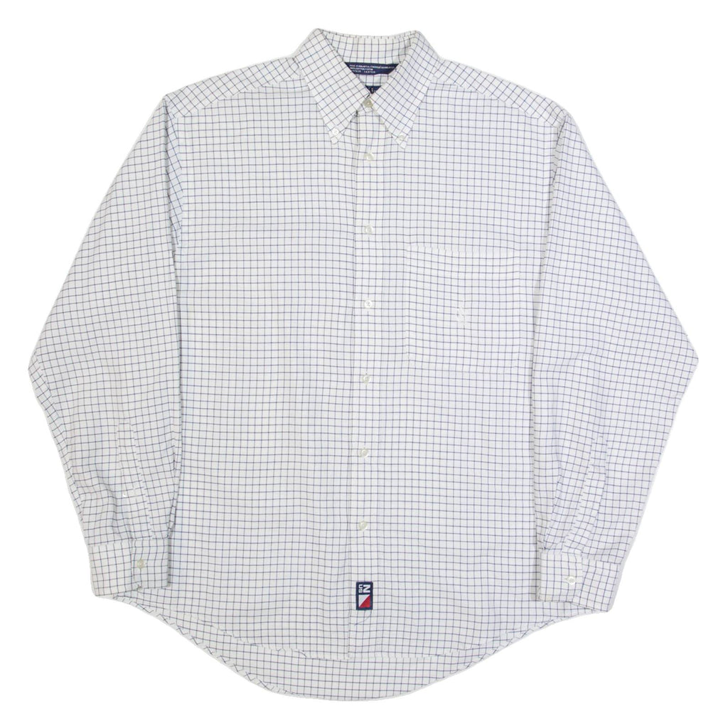 NAUTICA Mens Shirt Cream Check Long Sleeve M