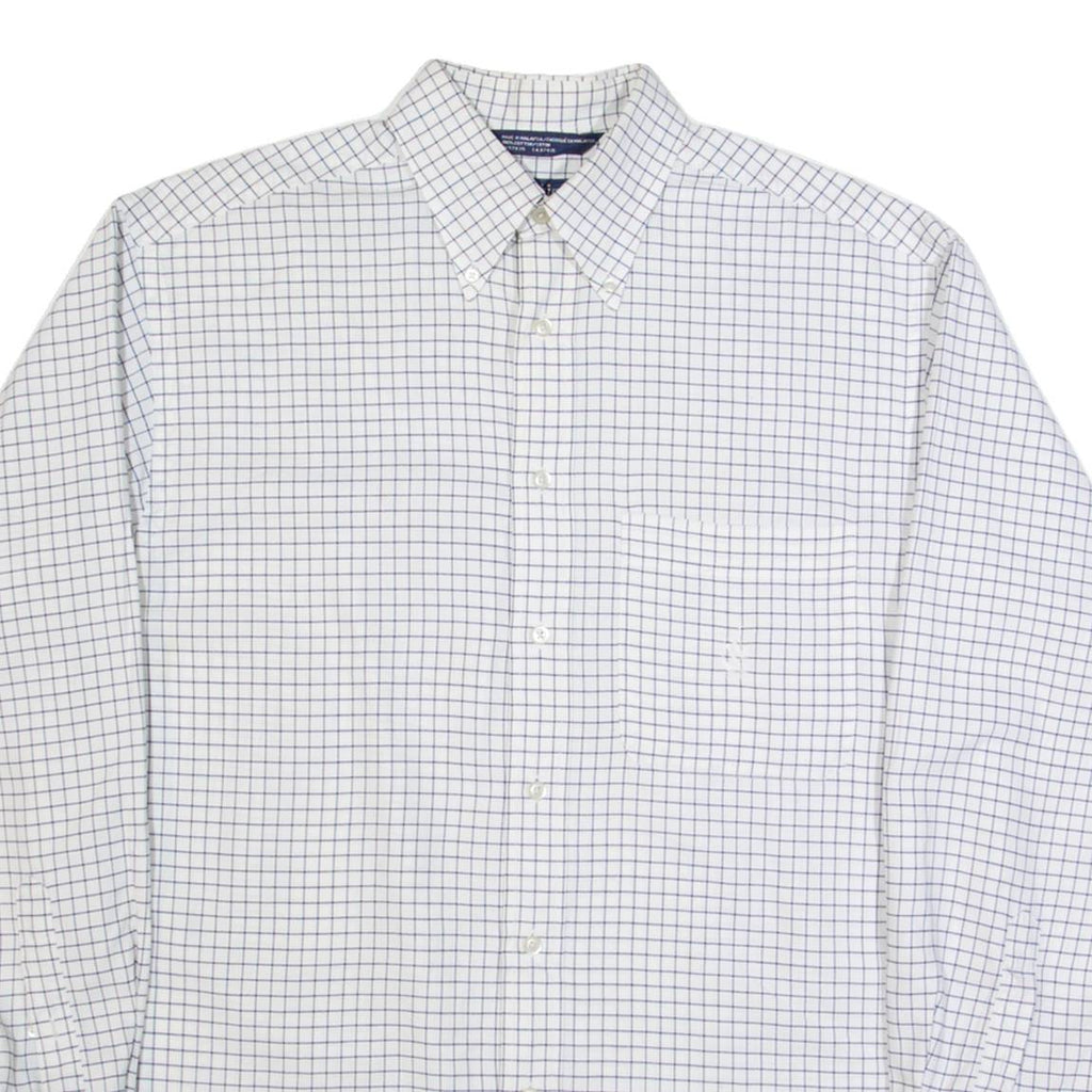 NAUTICA Mens Shirt Cream Check Long Sleeve M