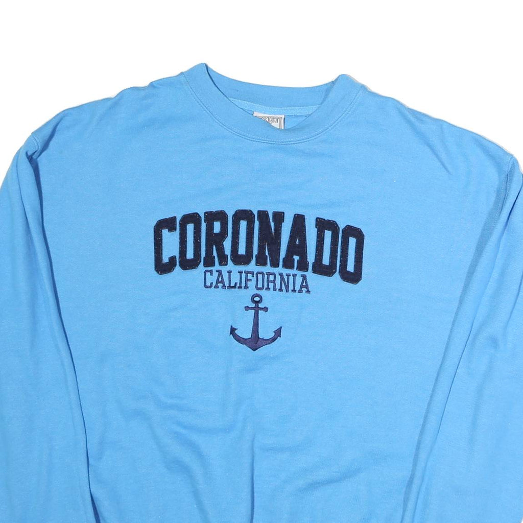 EXIST Womens Blue Coronado California Cotton Crew Neck L Sweatshirt Casual Wear