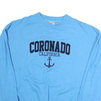 EXIST Womens Blue Coronado California Cotton Crew Neck L Sweatshirt Casual Wear