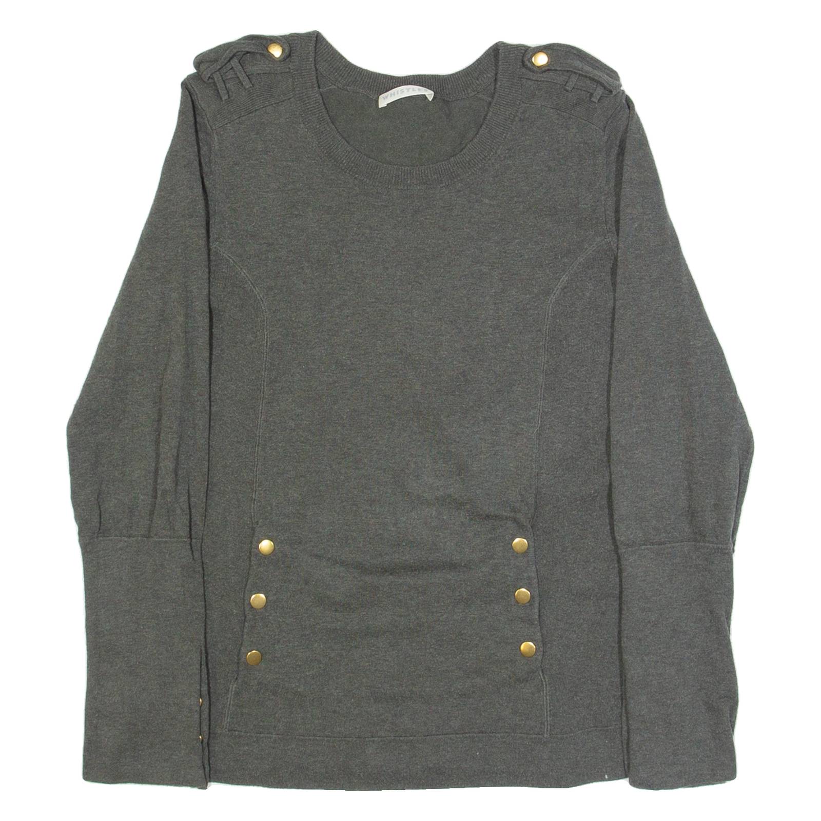 WHISTLES Womens Jumper Green Tight Knit L