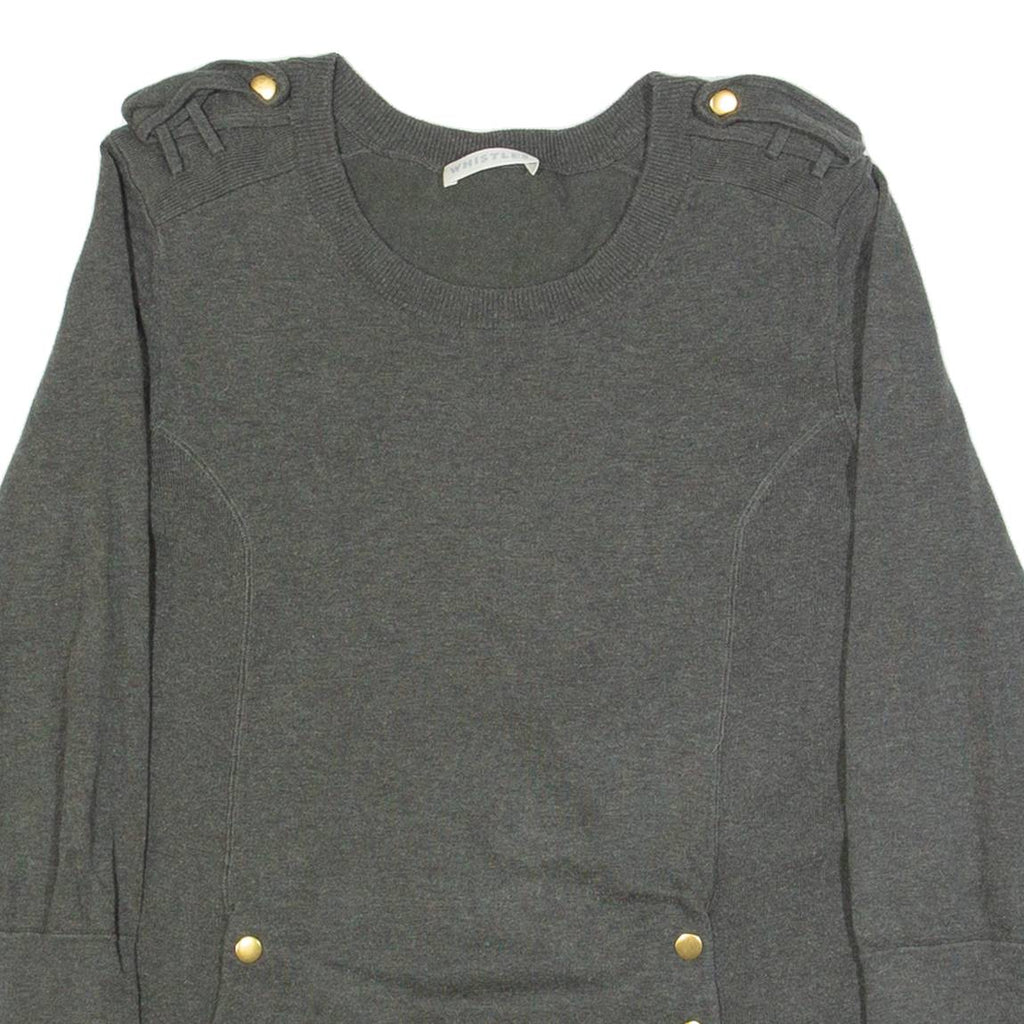 WHISTLES Womens Jumper Green Tight Knit L