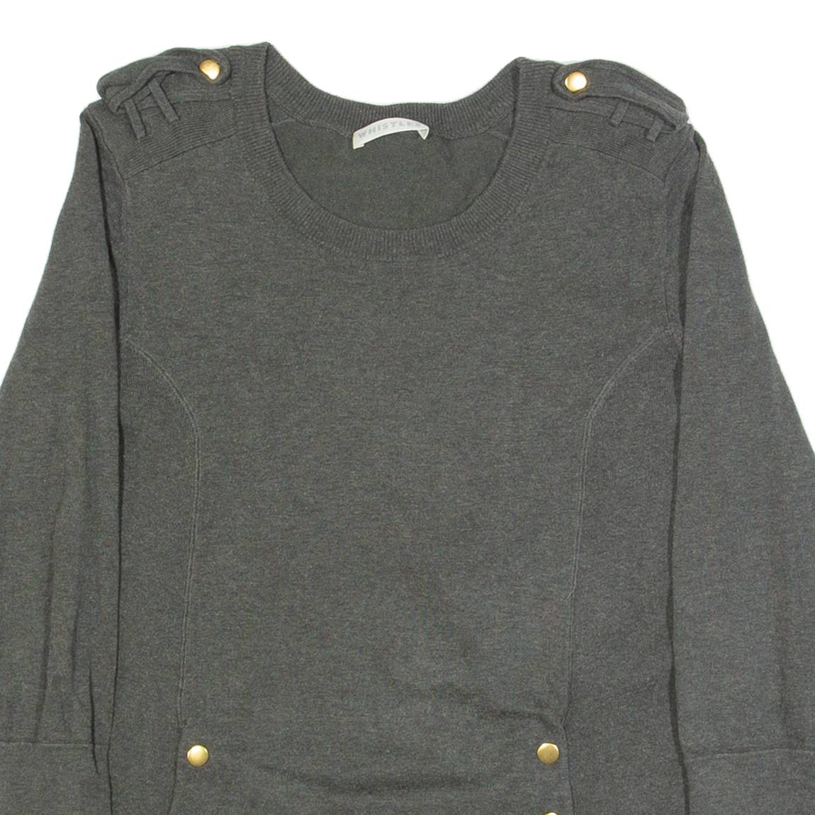WHISTLES Womens Jumper Green Tight Knit L