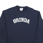 CHAMPION Mens Navy Blue Orinda Crew Neck L Cotton Blend Sweatshirt