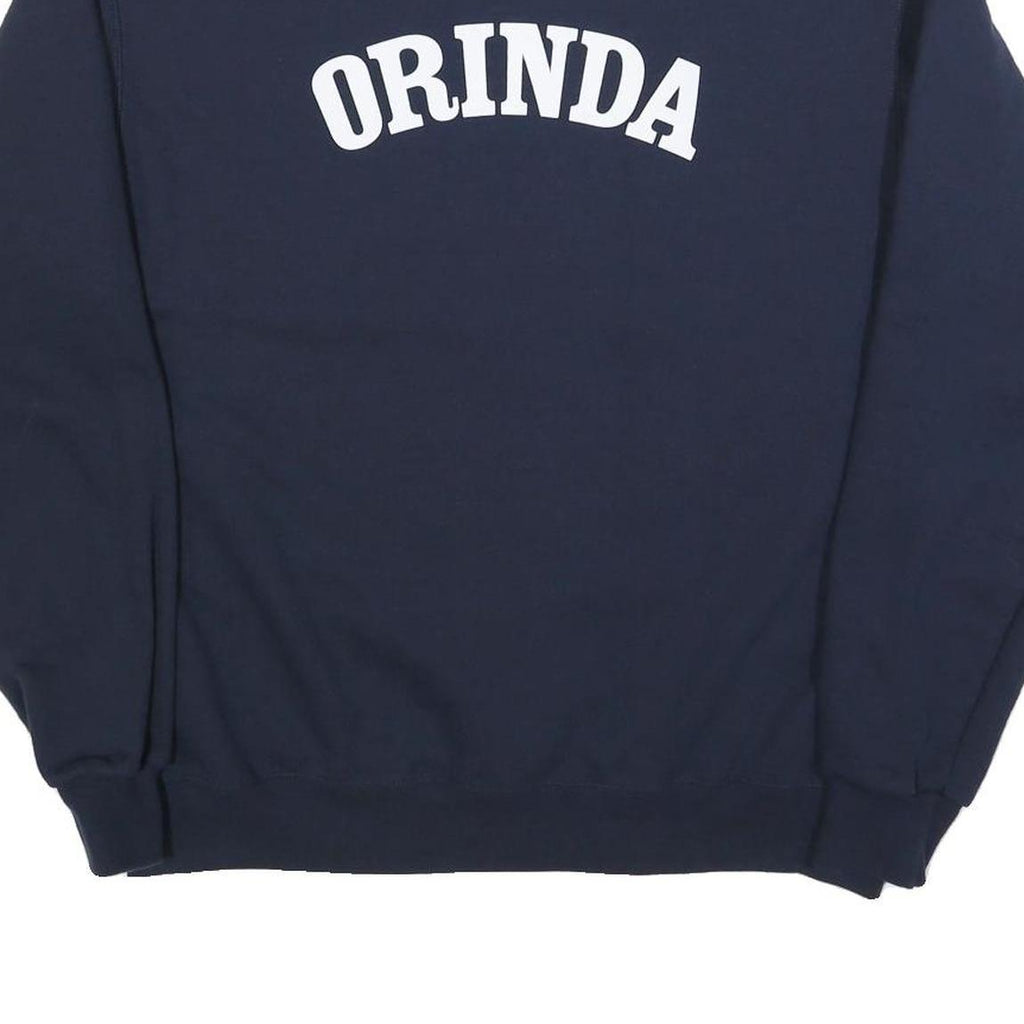 CHAMPION Mens Navy Blue Orinda Crew Neck L Cotton Blend Sweatshirt