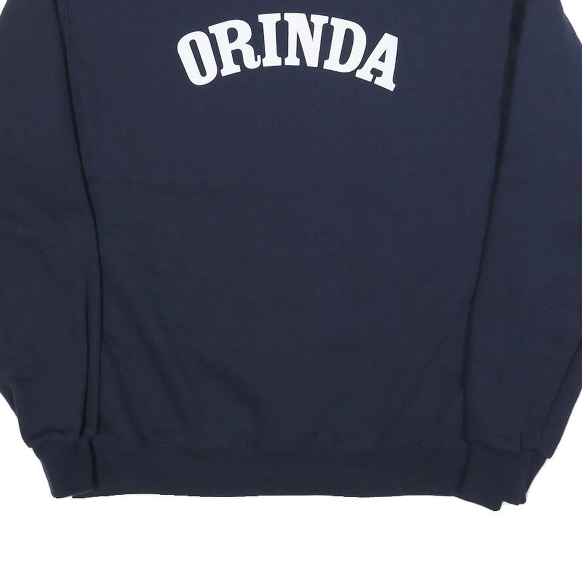 CHAMPION Mens Navy Blue Orinda Crew Neck L Cotton Blend Sweatshirt