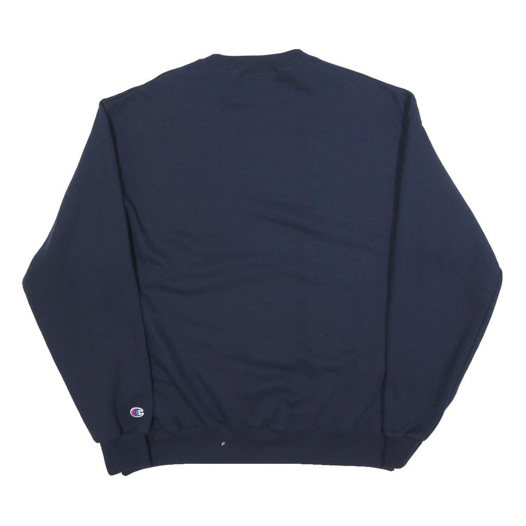 CHAMPION Mens Navy Blue Orinda Crew Neck L Cotton Blend Sweatshirt
