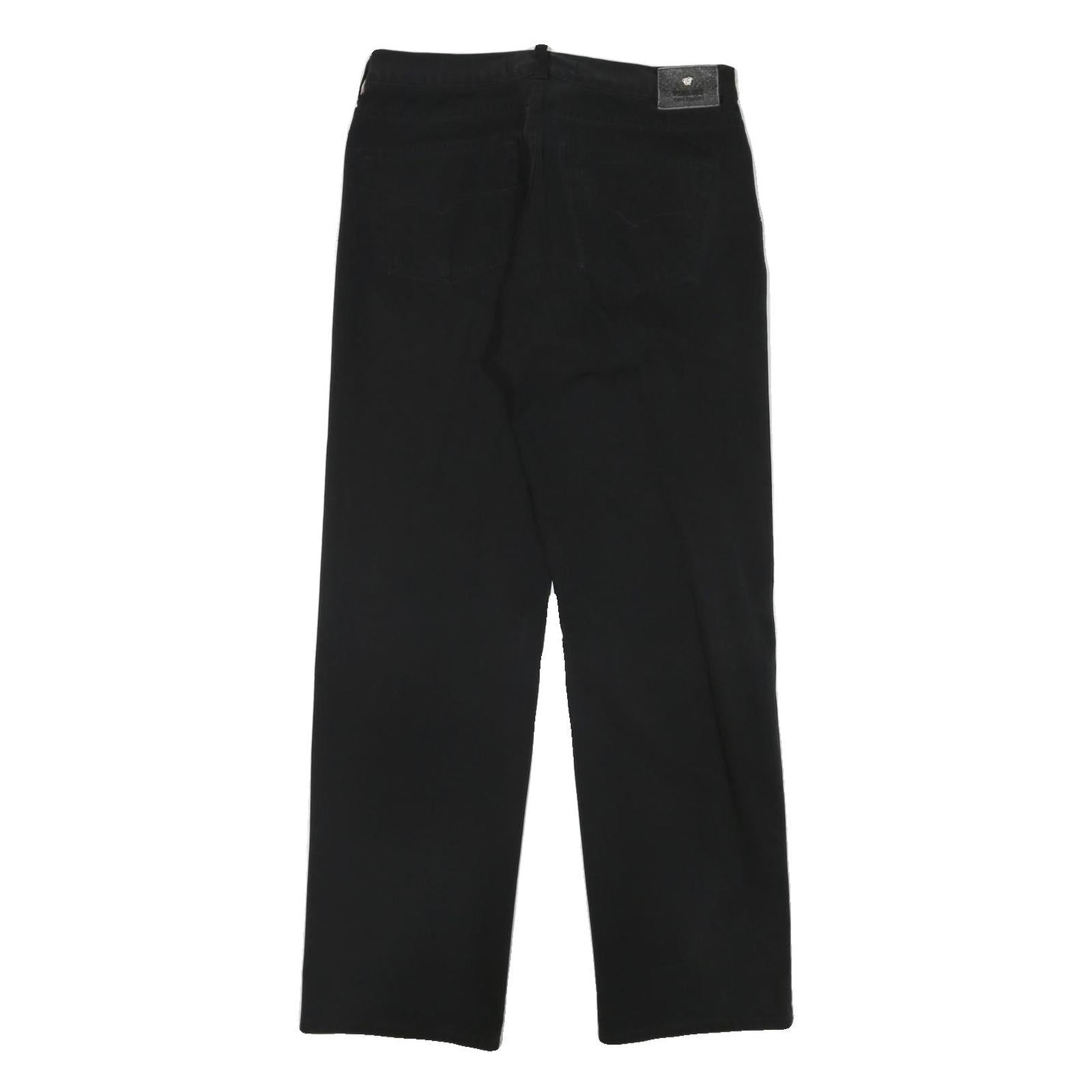 VERSACE JEANS COUTURE Womens Regular Black Polyester Blend Trousers W30 L31