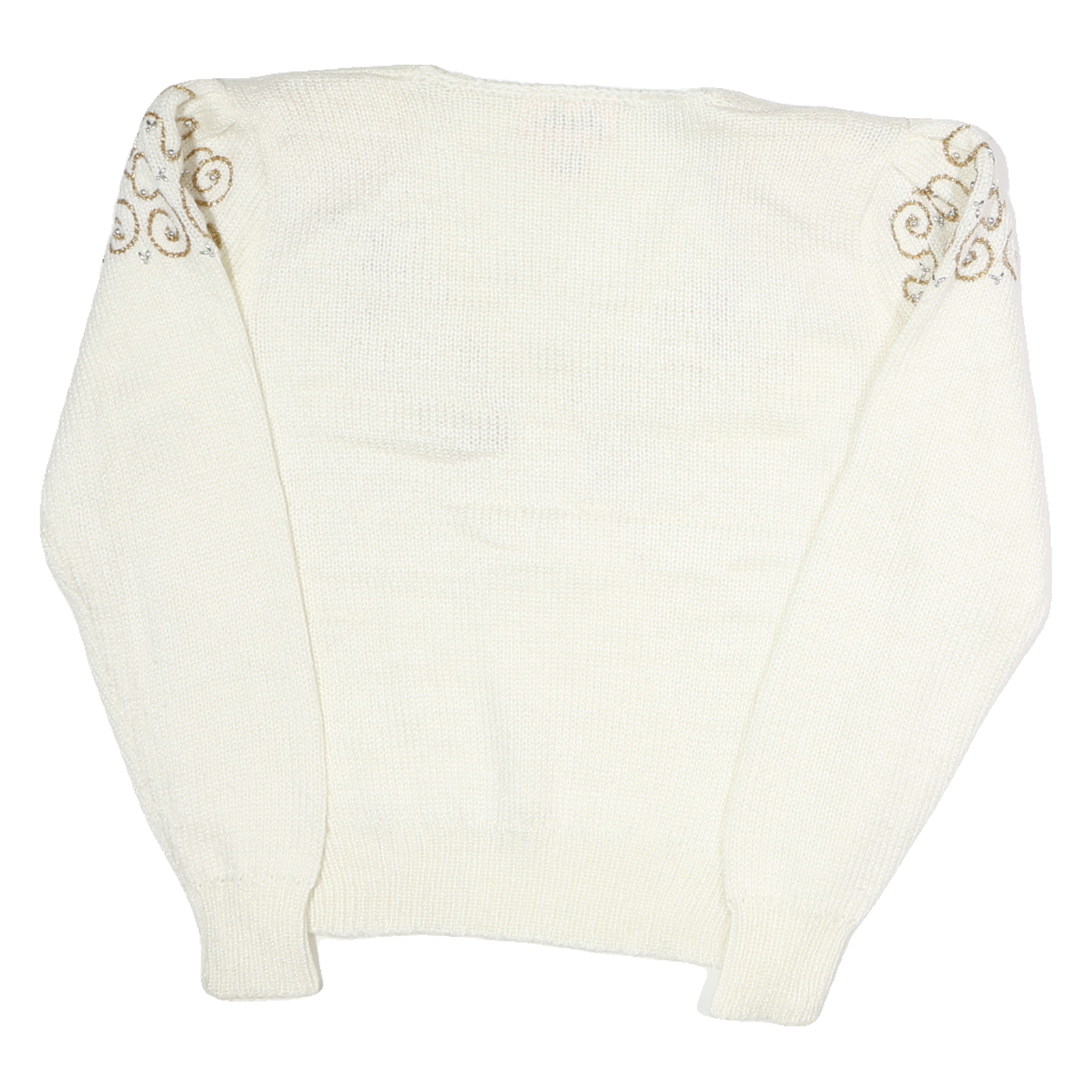 JOCELYN SMITH Womens Cream Wool Patterned V-Neck Basic Knit L Elegant Pullover