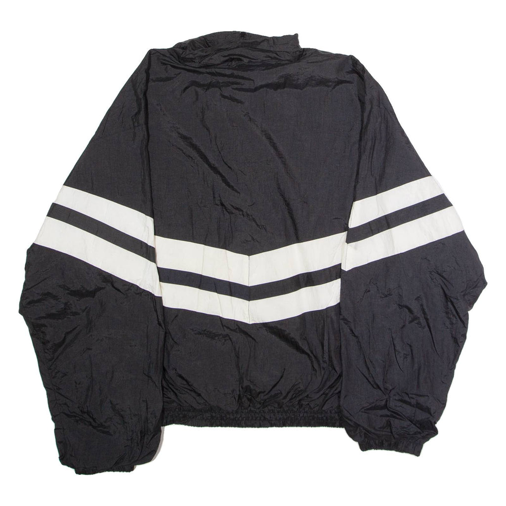 KAMPUS KOLORS Muskegon Fury Mens Wax Jacket Black Nylon 90s Striped 2XL