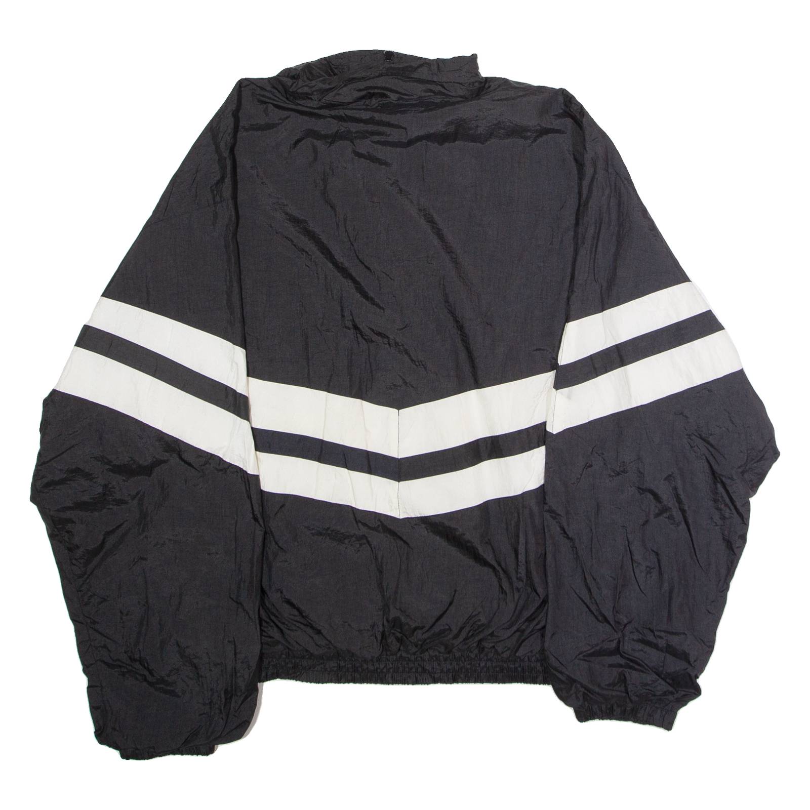 KAMPUS KOLORS Muskegon Fury Mens Wax Jacket Black Nylon 90s Striped 2XL