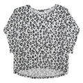 ONLY Womens Grey Black Animal Print Patterned Cotton Blend Jumper S Crew Neck