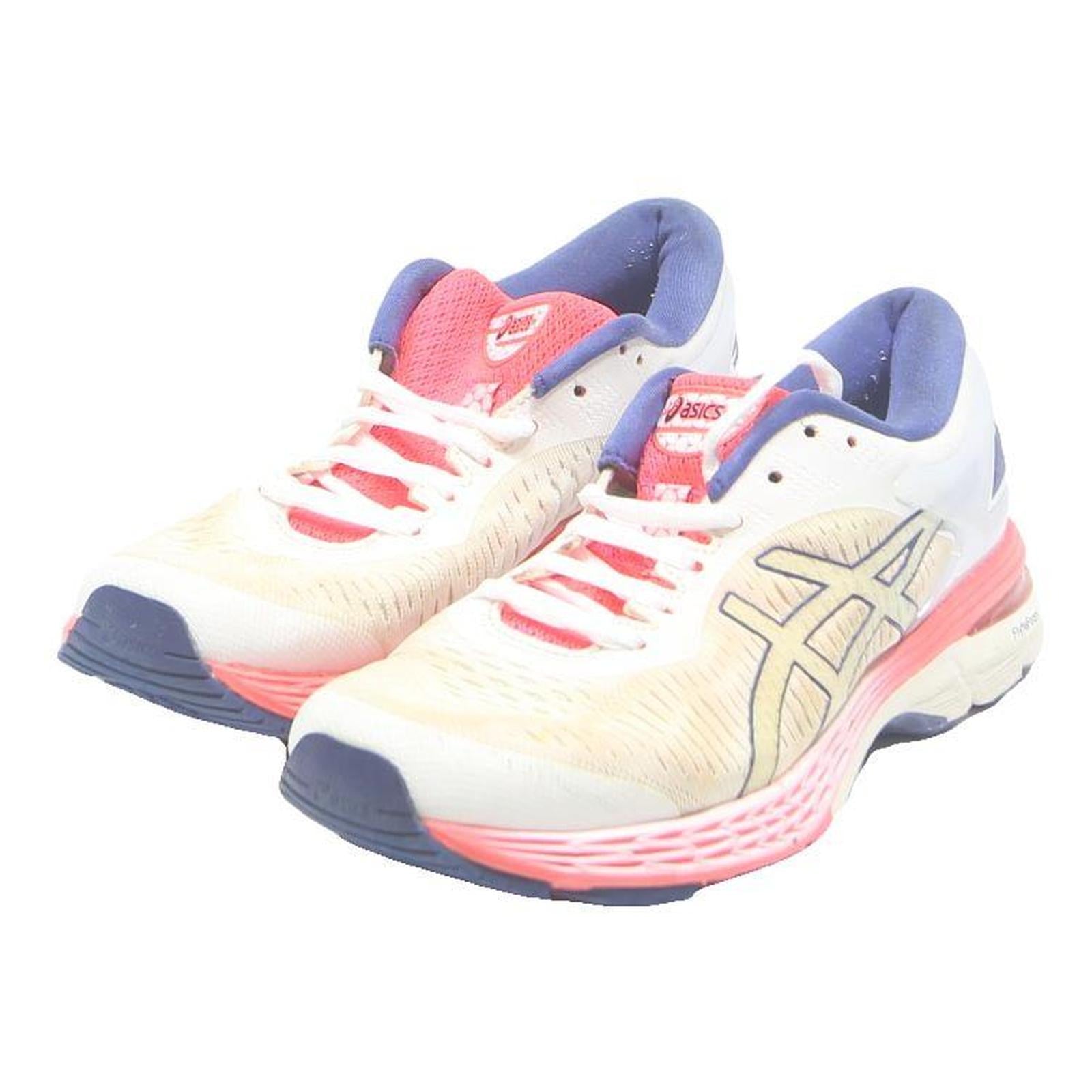 ASICS Womens Running Trainers White Pink Synthetic UK 6 Comfortable Lightweight