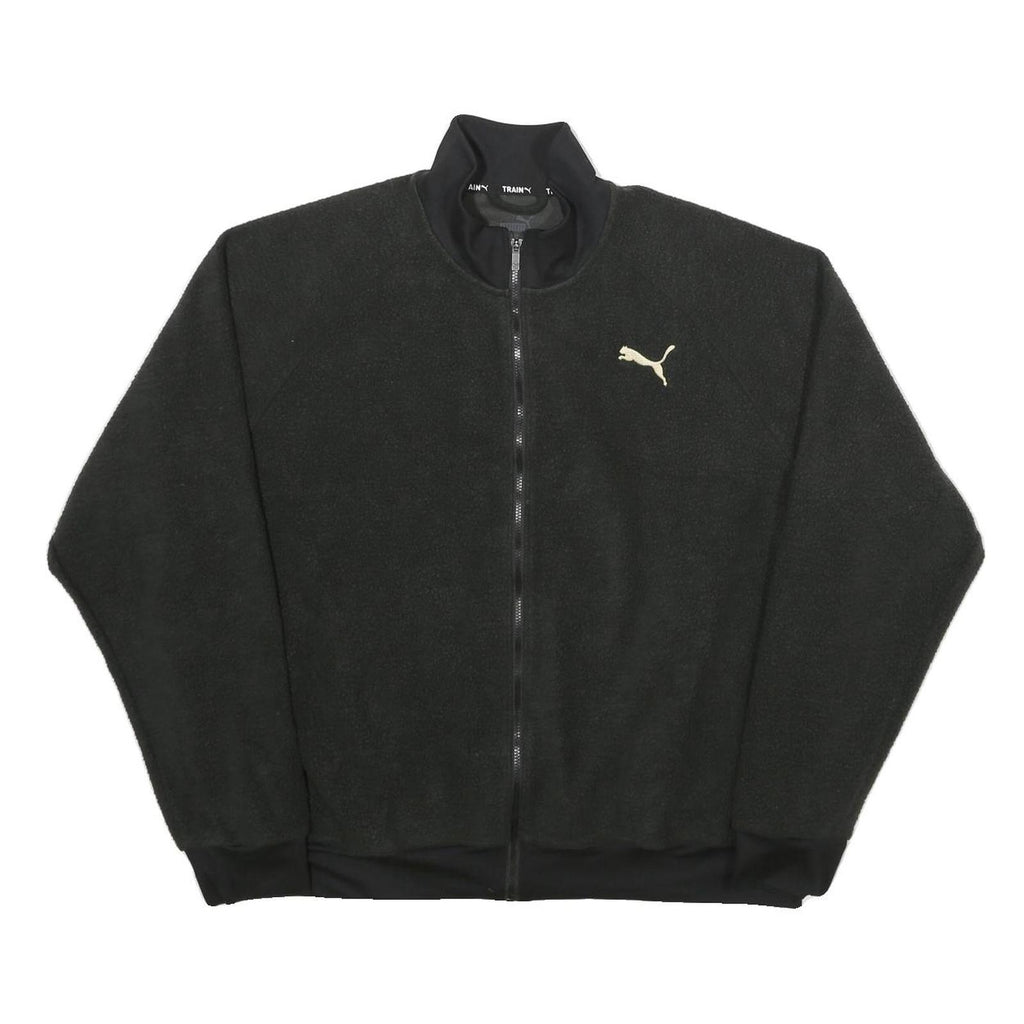 PUMA Mens Black Track Jacket XL Polyester Plain Zip Athletic Sportswear