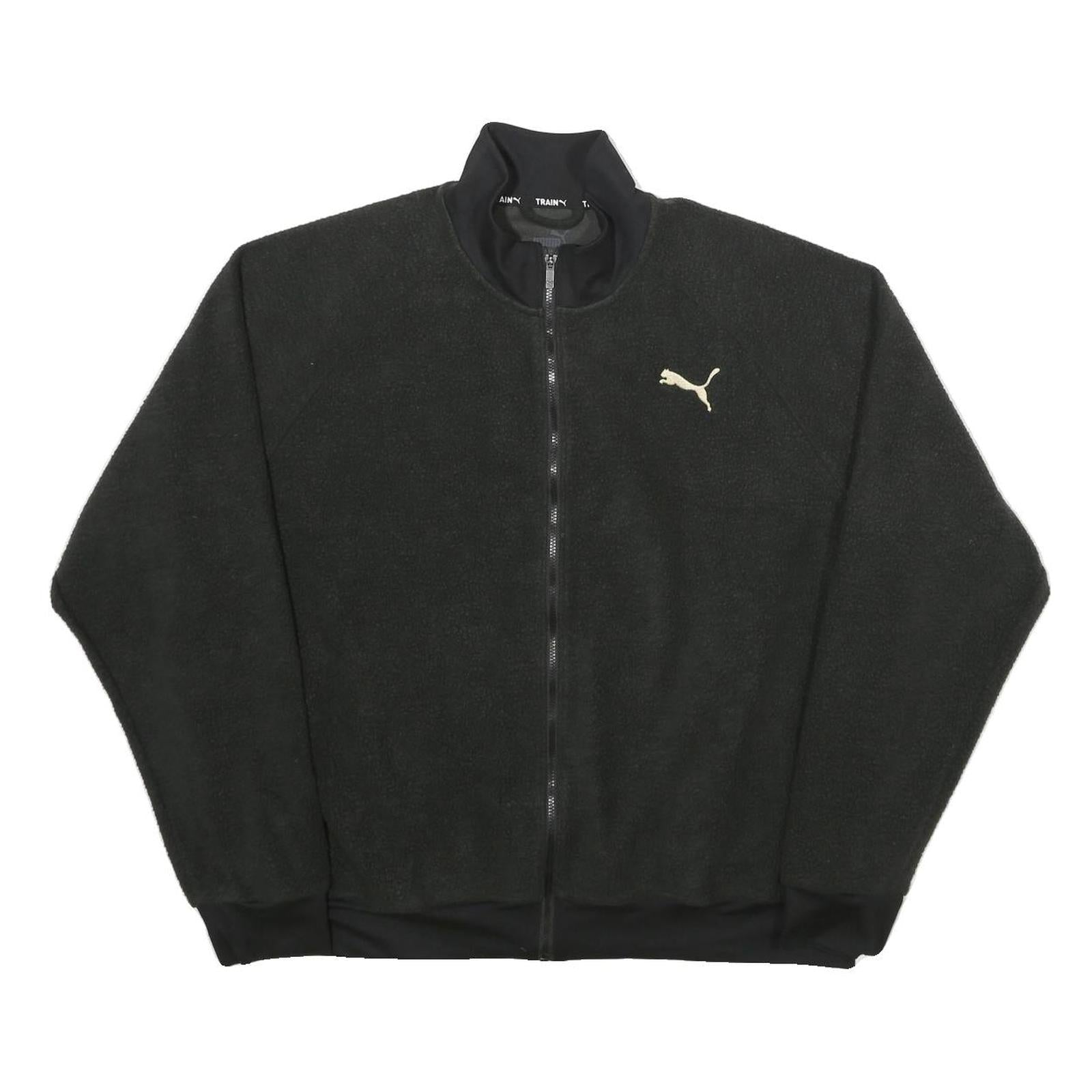 PUMA Mens Black Track Jacket XL Polyester Plain Zip Athletic Sportswear