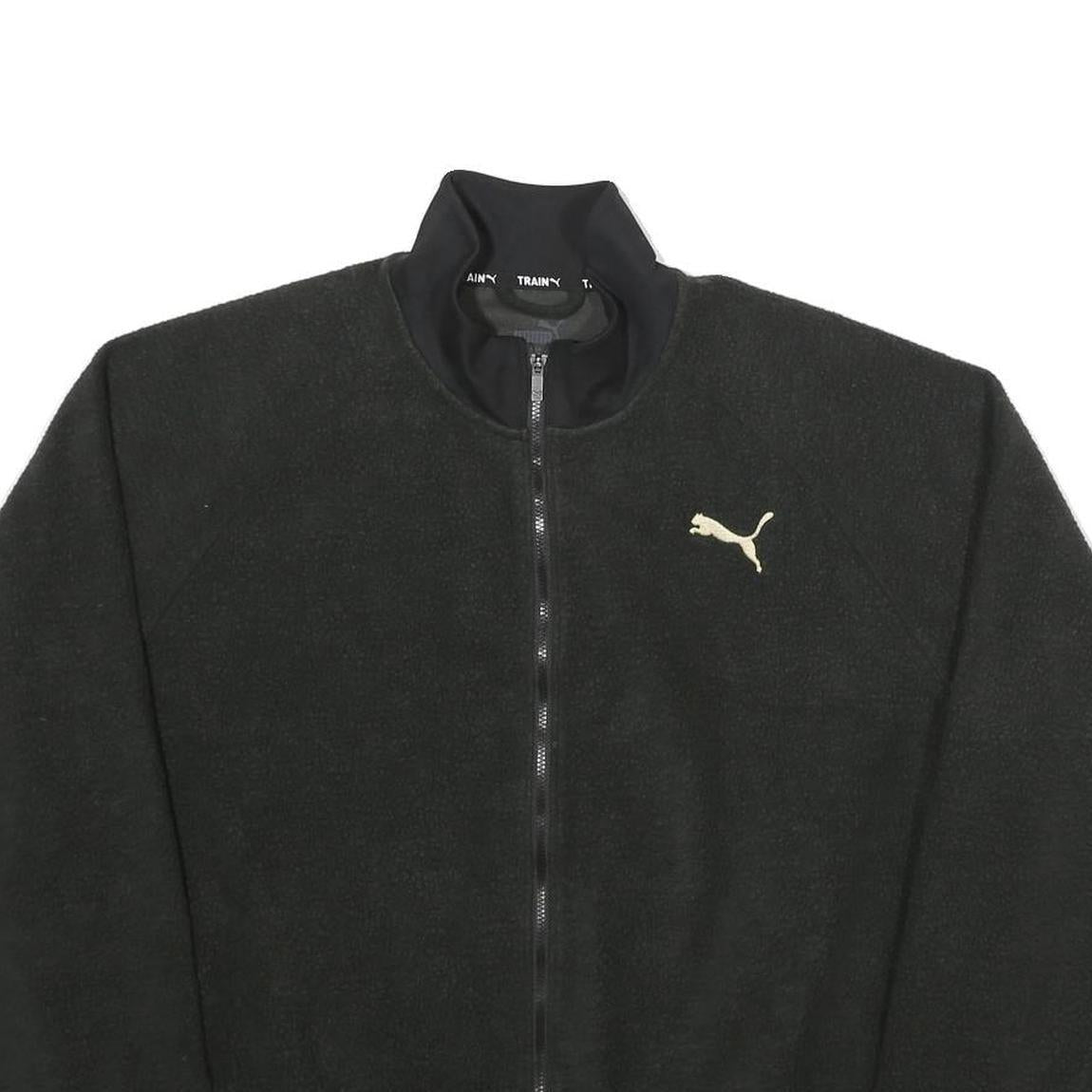 PUMA Mens Black Track Jacket XL Polyester Plain Zip Athletic Sportswear