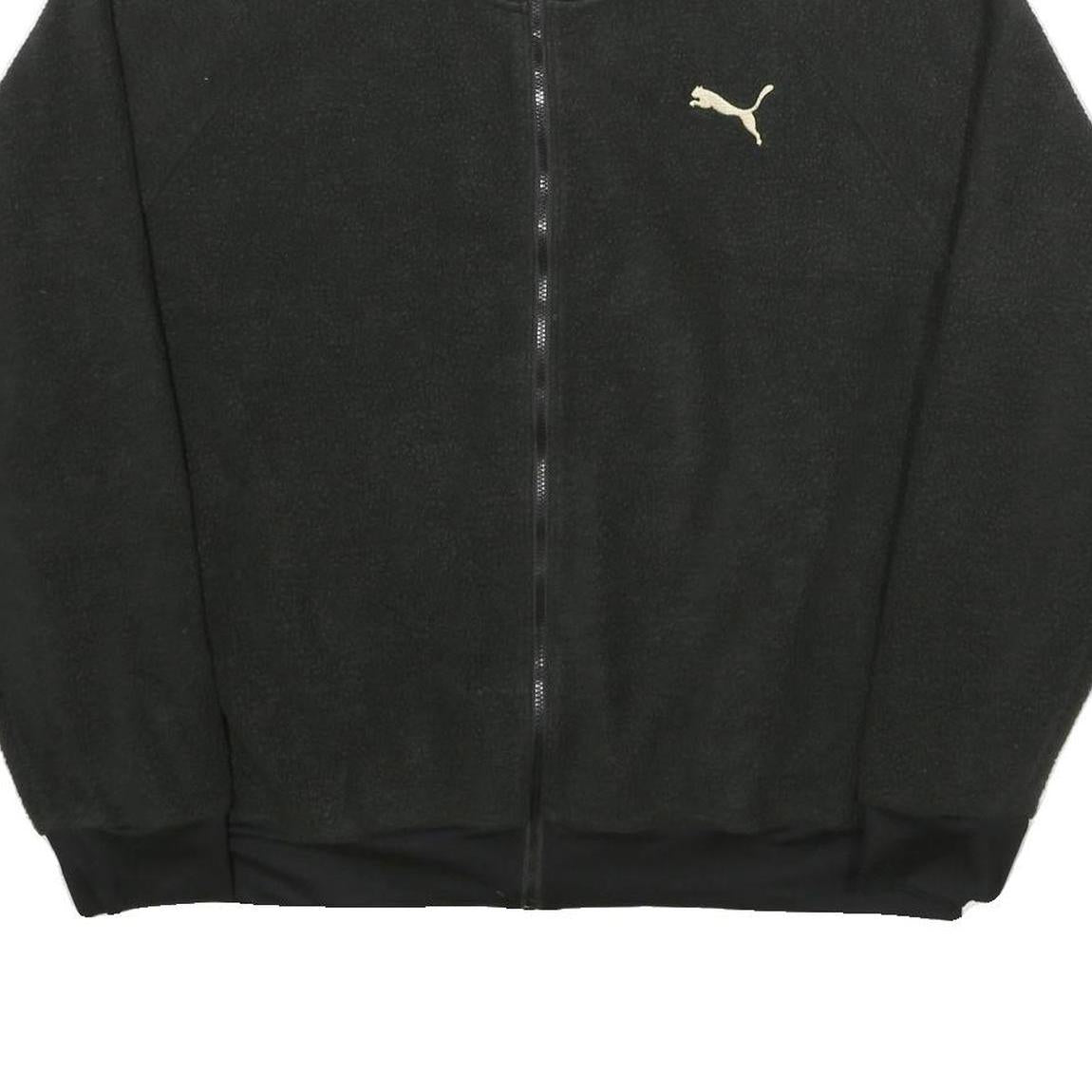 PUMA Mens Black Track Jacket XL Polyester Plain Zip Athletic Sportswear