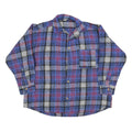 Mens Blue Red Check Button Front Polyester Blend Jacket XL Casual Shirt Jacket
