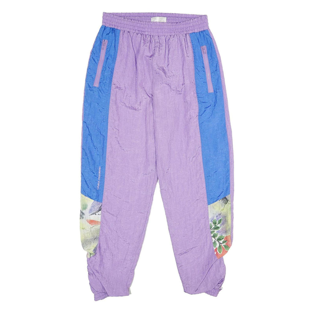PRIMERO SPORTSWEAR Womens Joggers Purple & Blue L W28 L29 Nylon Casual Relaxed