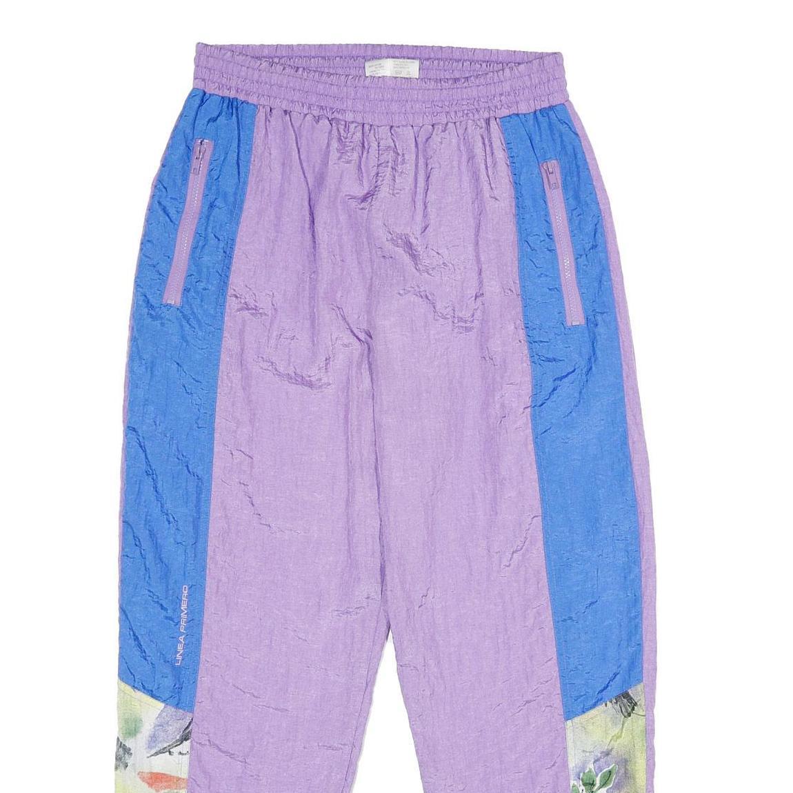 PRIMERO SPORTSWEAR Womens Joggers Purple & Blue L W28 L29 Nylon Casual Relaxed