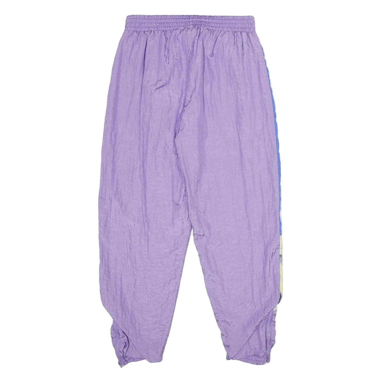 PRIMERO SPORTSWEAR Womens Joggers Purple & Blue L W28 L29 Nylon Casual Relaxed