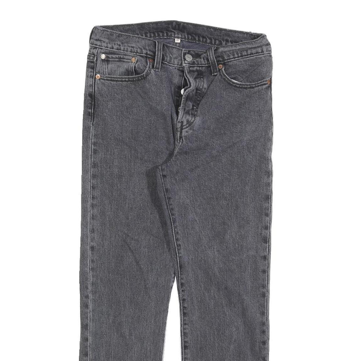 LEVI'S 501 Womens Jeans Grey Regular Straight Denim Raw W28 L26 Frayed Hem