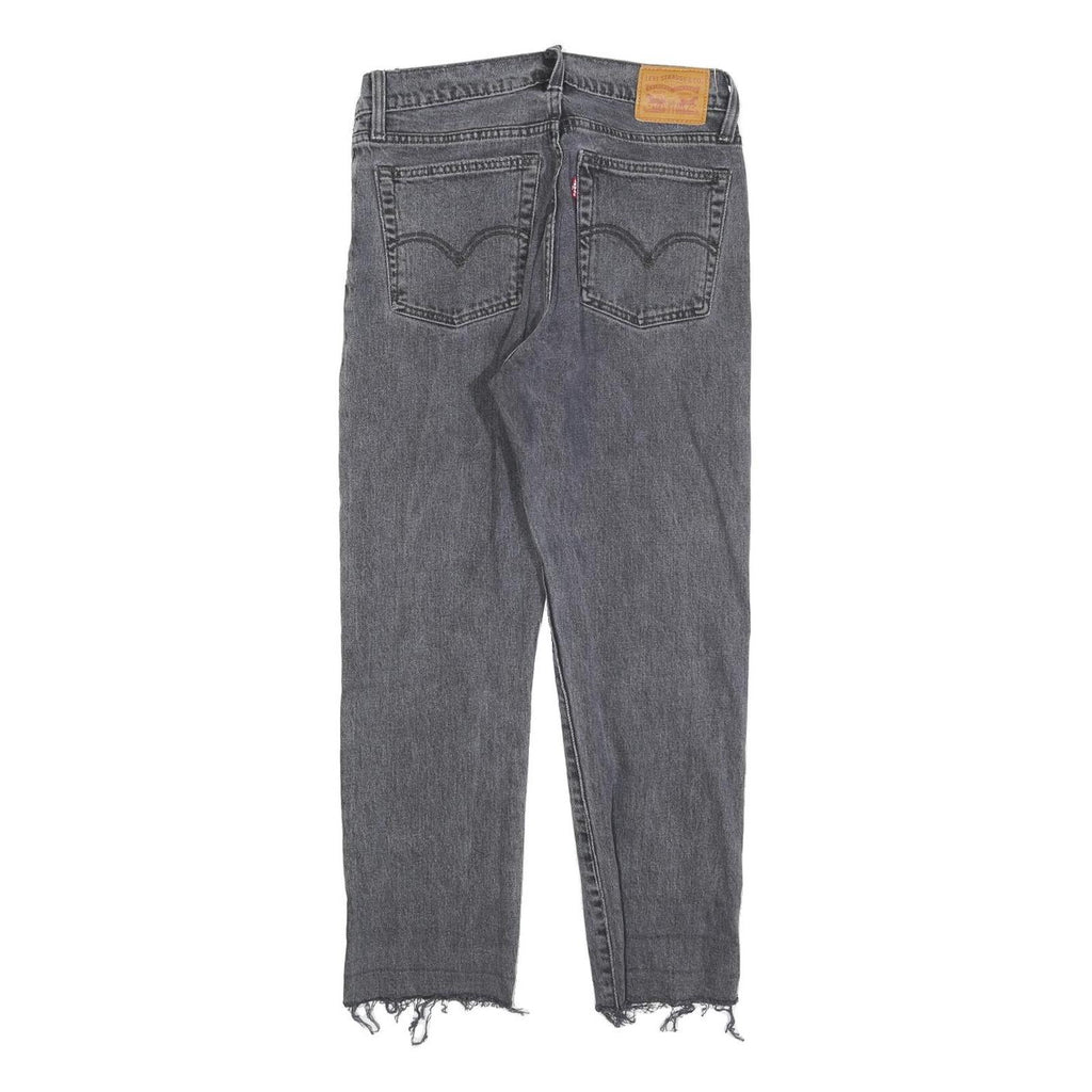 LEVI'S 501 Womens Jeans Grey Regular Straight Denim Raw W28 L26 Frayed Hem