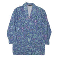 Womens Blue Floral Coach Jacket S Cotton Blend Woven Button Casual Relaxed Fit