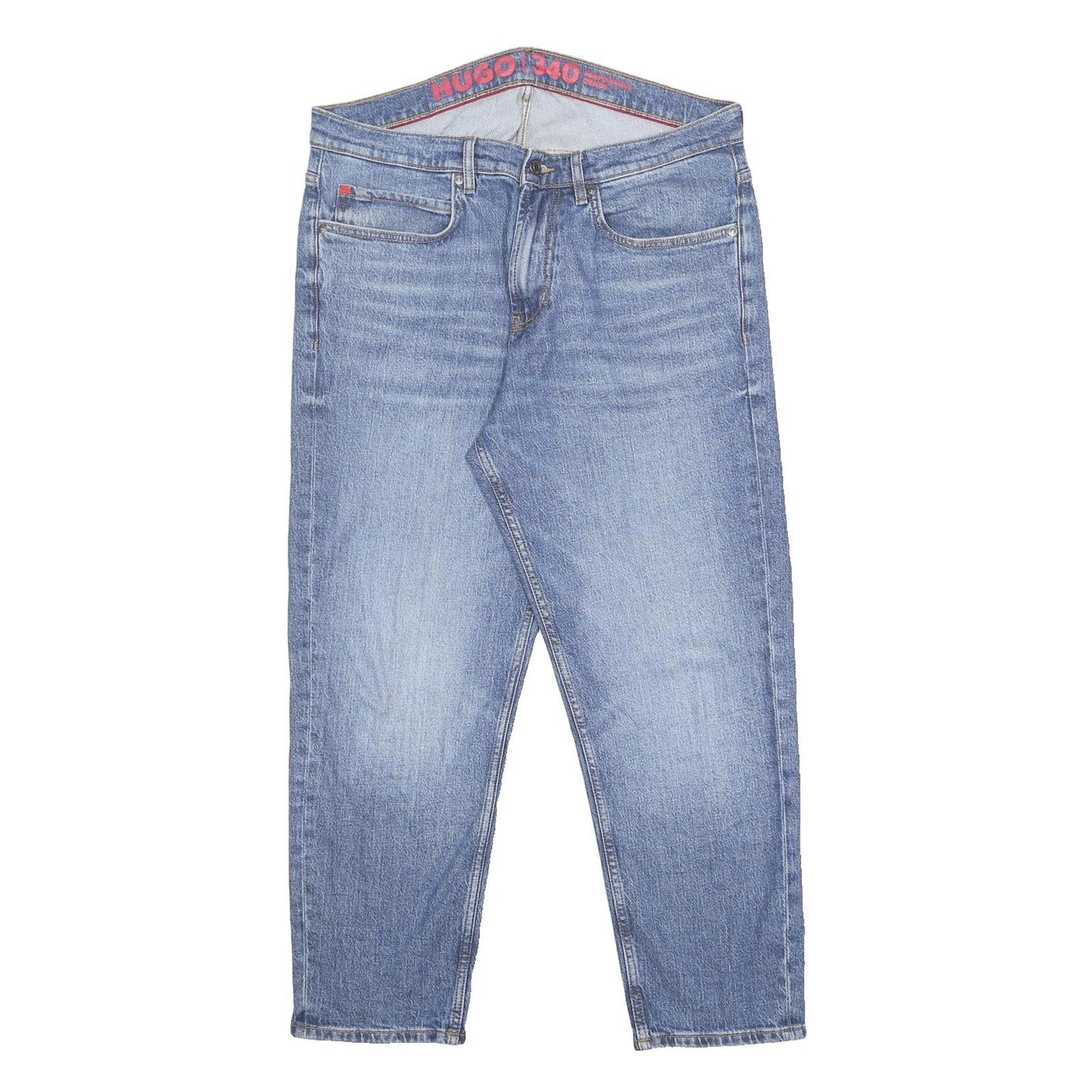 HUGO Mens Jeans Blue Regular Straight Denim Medium W34 L27 Premium Casual