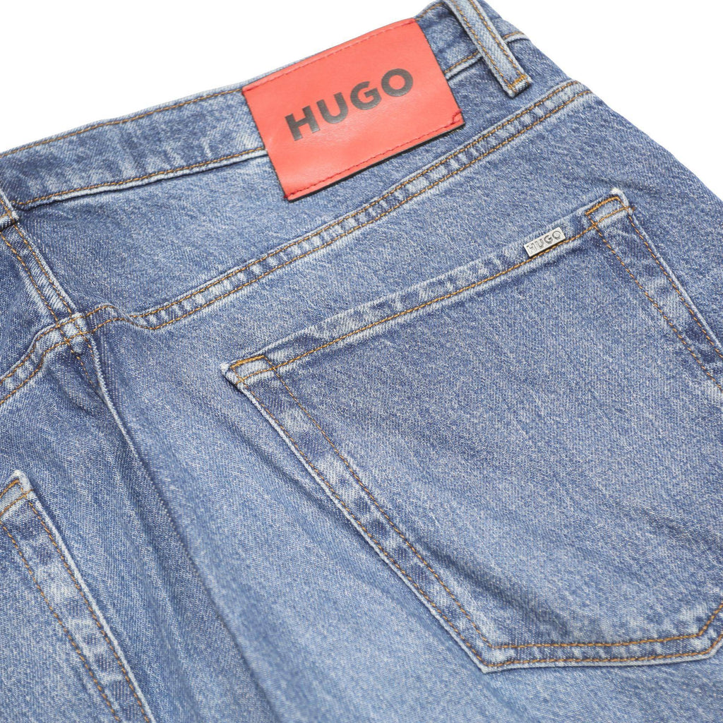 HUGO Mens Jeans Blue Regular Straight Denim Medium W34 L27 Premium Casual