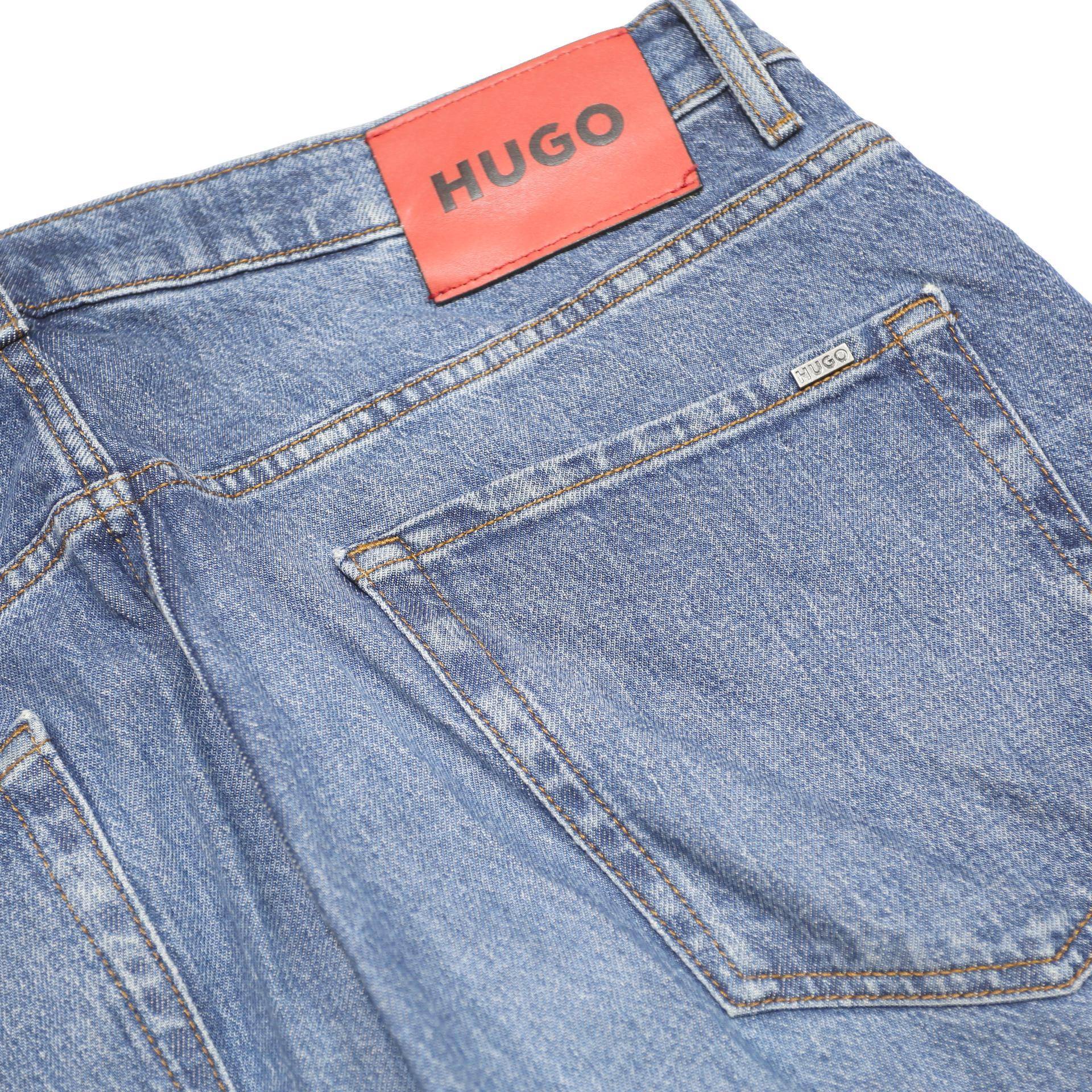 HUGO Mens Jeans Blue Regular Straight Denim Medium W34 L27 Premium Casual