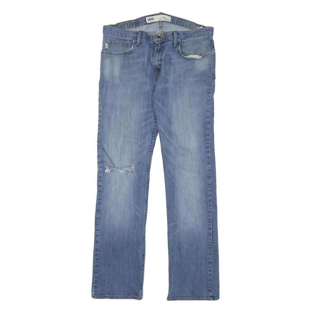 VANS Mens Jeans Blue Cotton Blend Regular Straight Zip W32 L31 Casual Denim