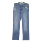 VANS Mens Jeans Blue Cotton Blend Regular Straight Zip W32 L31 Casual Denim