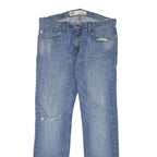 VANS Mens Jeans Blue Cotton Blend Regular Straight Zip W32 L31 Casual Denim