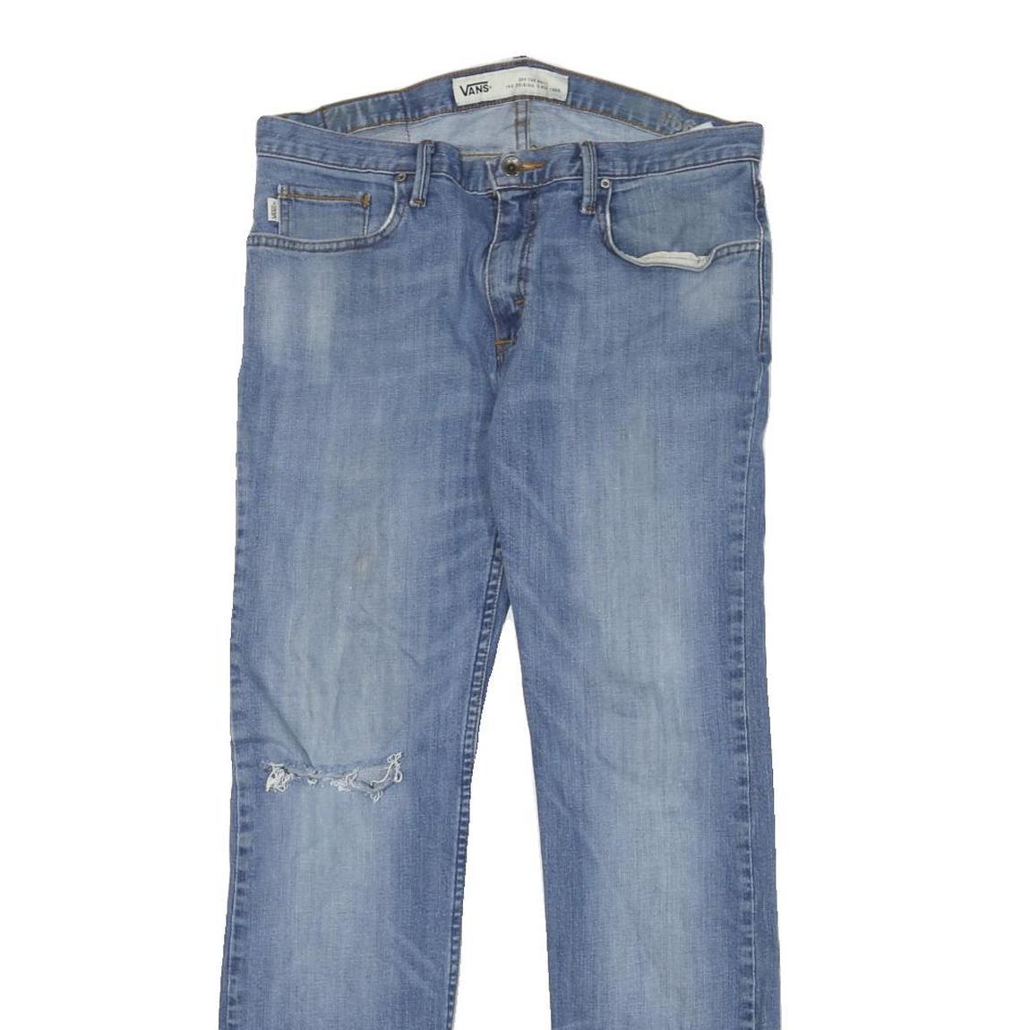 VANS Mens Jeans Blue Cotton Blend Regular Straight Zip W32 L31 Casual Denim