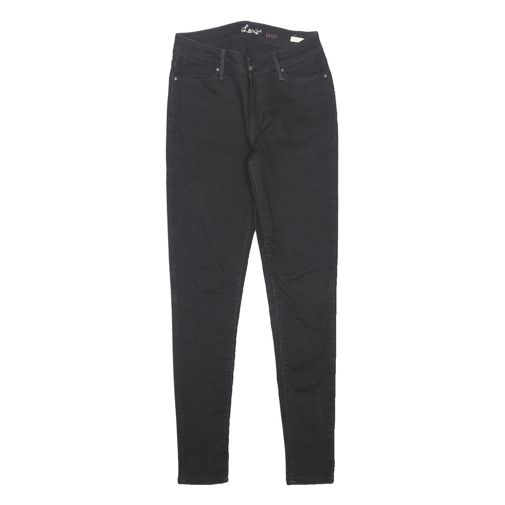 LEVI'S Womens Jeans Black Slim Skinny Denim W26 L30 Stretch Zip Fastening